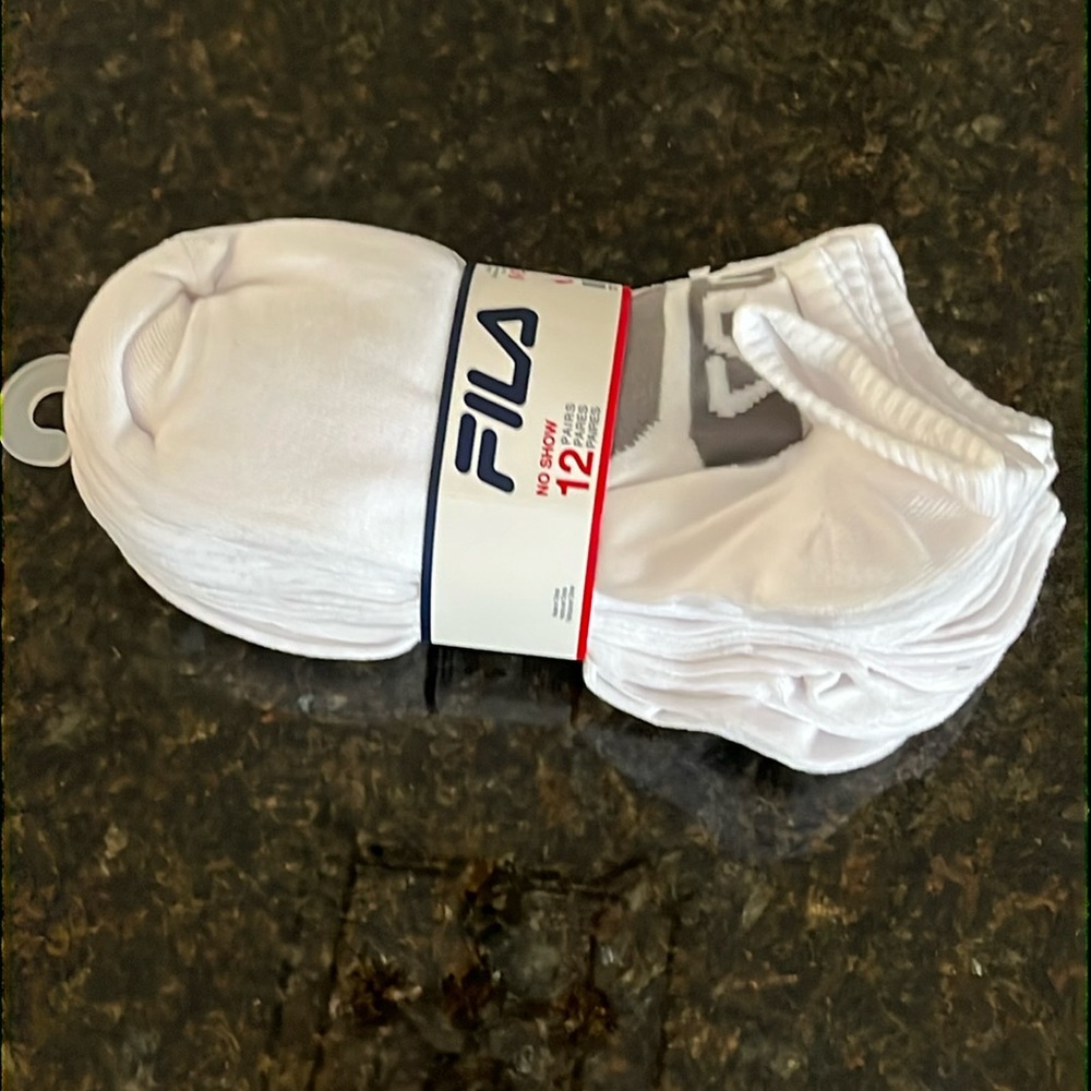 Men’s- Fila No Show socks 12 pairs size 6-12